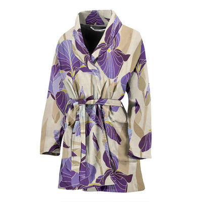 Iris Pattern Print Design IR02 Women Bathrobe