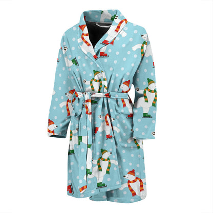 Polar Bear Pattern Print Design PB07 Men Bathrobe