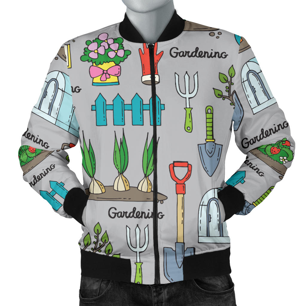 Gardening Pattern Print Design G07 Men Bomber Jacket