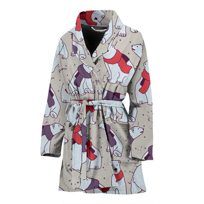 Polar Bear Pattern Print Design PB04 Women Bathrobe