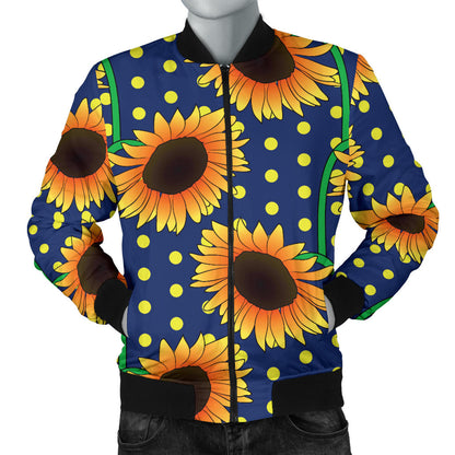 Sunflower Pattern Print Design SF03 Men Bomber Jacket
