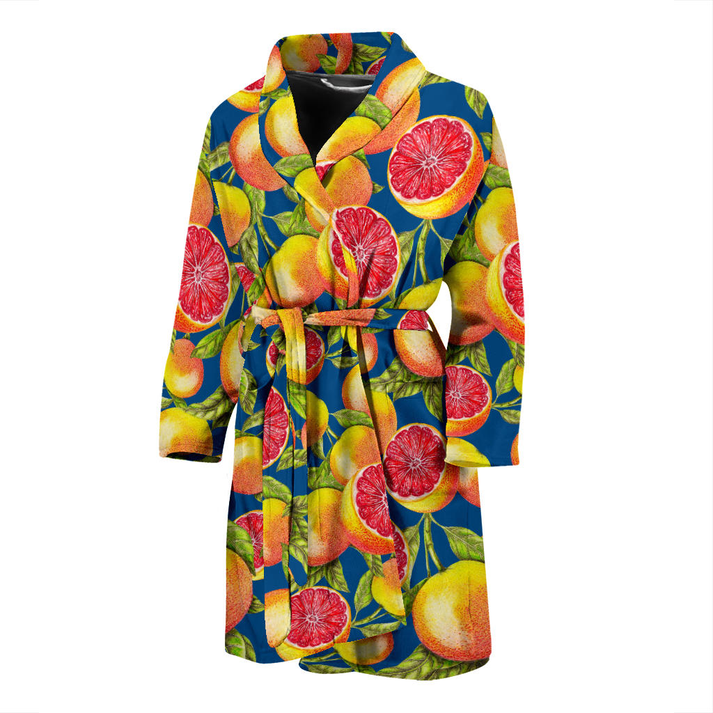 Grapefruit Pattern Print Design GF04 Men Bathrobe