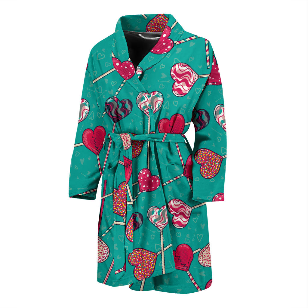 Lollipop Pattern Print Design LL01 Men Bathrobe