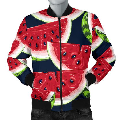 Watermelon Pattern Print Design WM011 Men Bomber Jacket