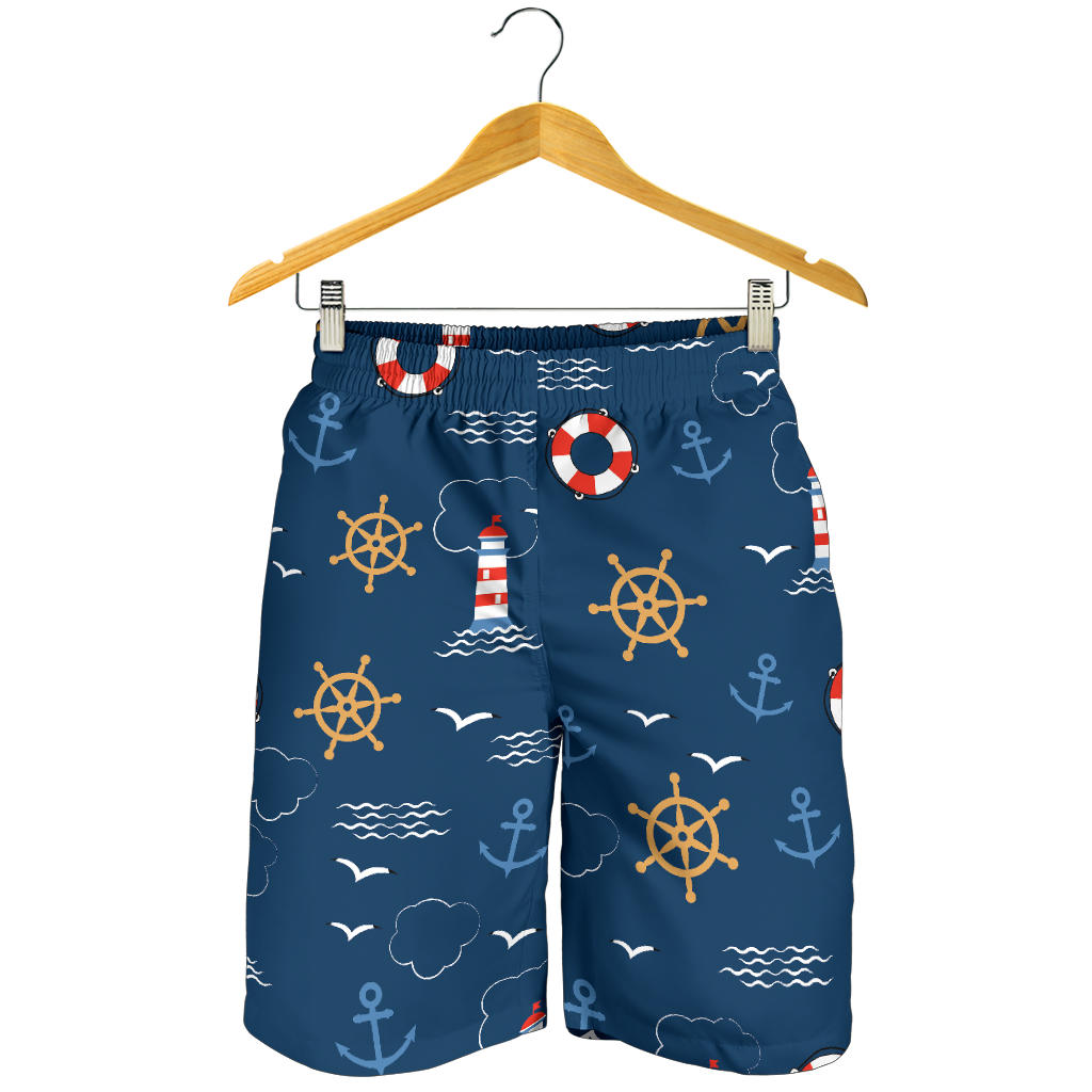 Nautical Pattern Print Design A06 Mens Shorts