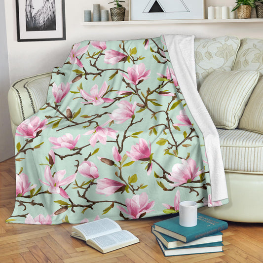 Magnolia Pattern Print Design MAG04 Fleece Blanket