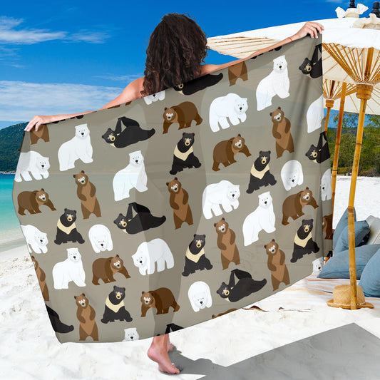Bear Pattern Print Design BE03 Sarong Pareo Wrap