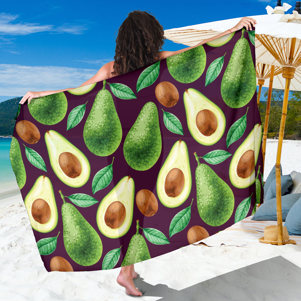 Avocado Pattern Print Design AC08 Sarong Pareo Wrap