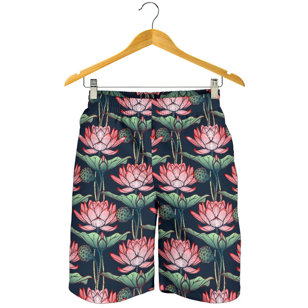Water Lily Pattern Print Design WL03 Mens Shorts