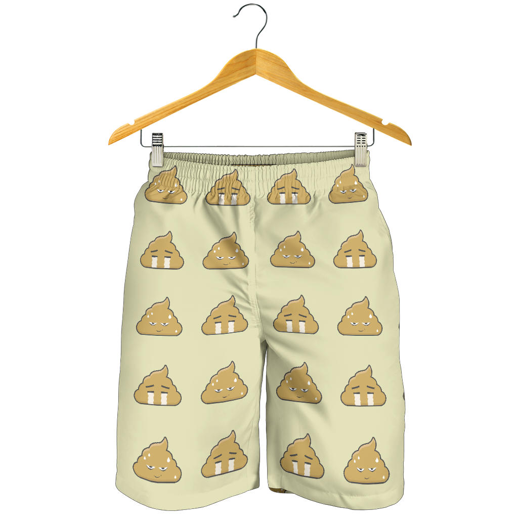 Poop Emoji Pattern Print Design A04 Mens Shorts