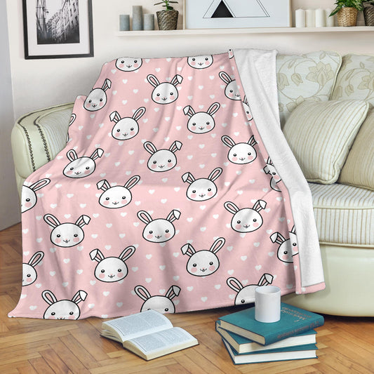 Rabbit Pattern Print Design RB02 Fleece Blanket