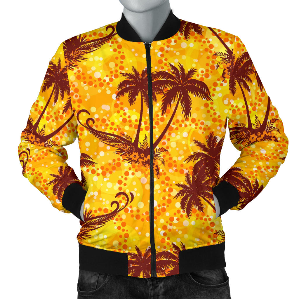 Palm Tree Pattern Print Design PT012 Men Bomber Jacket