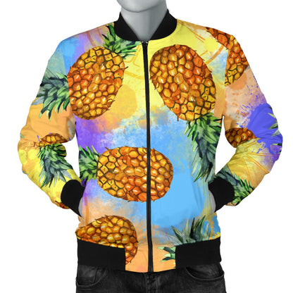 Pineapple Pattern Print Design PP09 Men Bomber Jacket