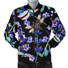 Lavender Dragonfly Pattern Print Design LV03 Men Bomber Jacket