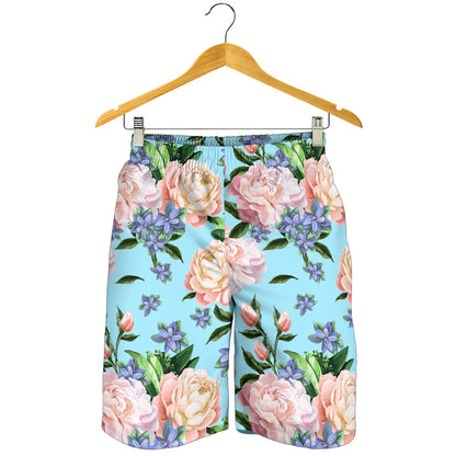 Peony Pattern Print Design PE02 Mens Shorts