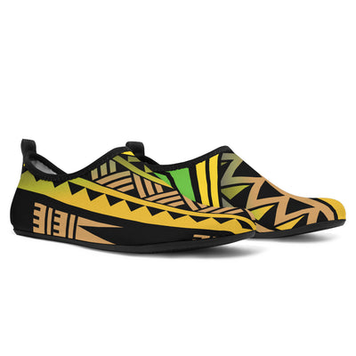 Polynesian Tribal Color Aqua Water Shoes