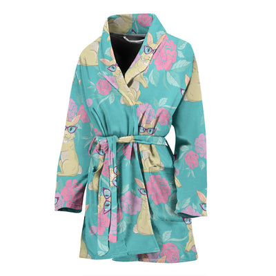 Rabbit Pattern Print Design RB05 Women Bathrobe