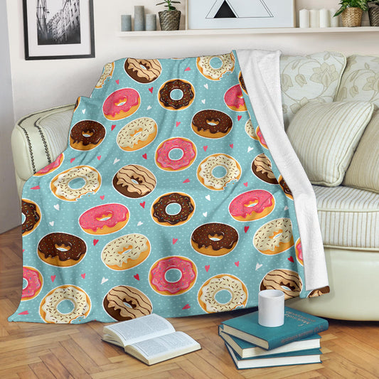 Donut Pattern Print Design DN04 Fleece Blanket