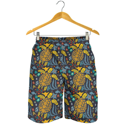 Sea Turtle Pattern Print Design T03 Mens Shorts