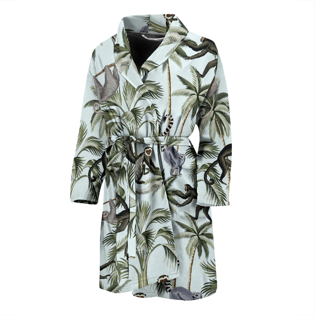 Rainforest Pattern Print Design RF04 Men Bathrobe