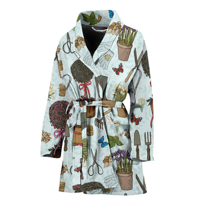 Gardening Pattern Print Design G01 Women Bathrobe