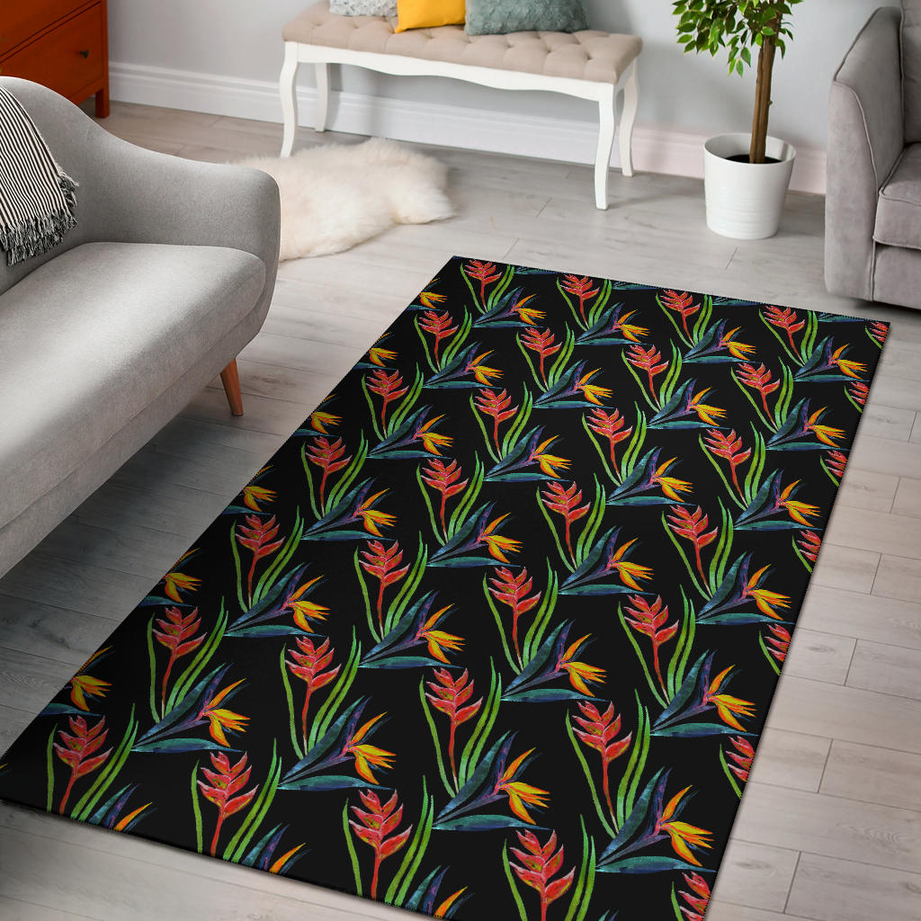 Heliconia Pattern Print Design HL04 Area Rugs