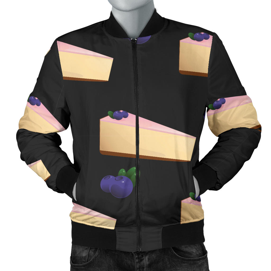 Cheesecake blueberry Pattern Print Design CK01 Men Bomber Jacket