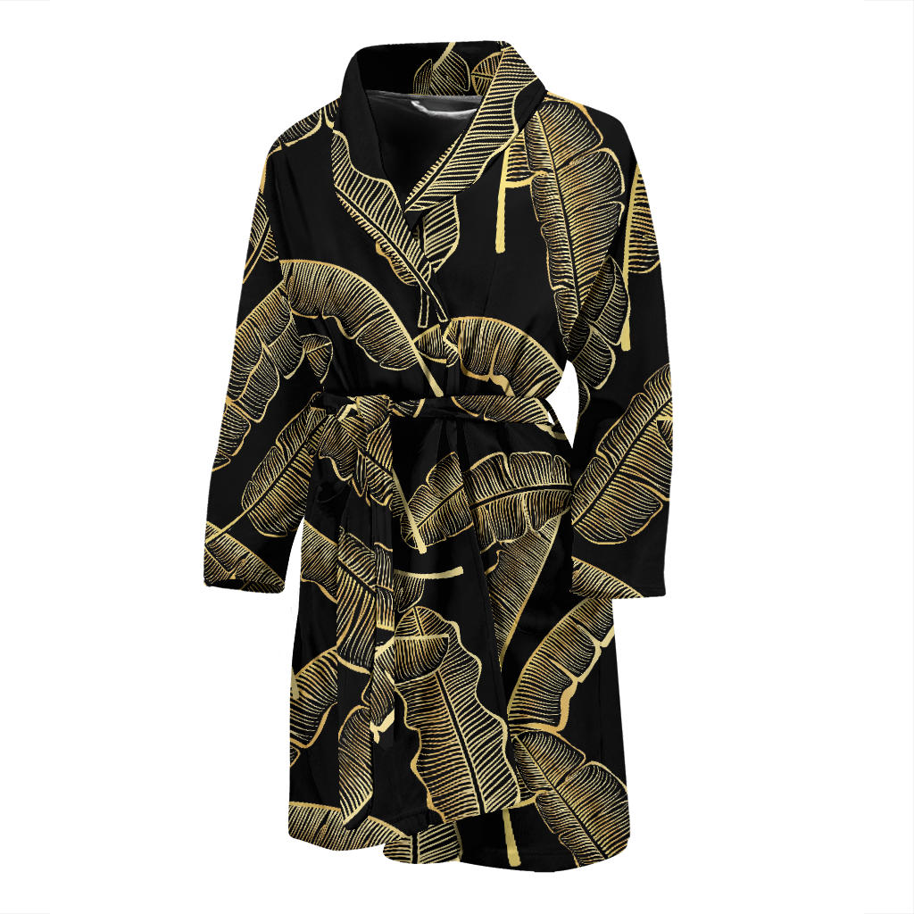 Banana Leaf Pattern Print Design BL07 Men Bathrobe