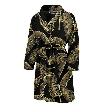 Banana Leaf Pattern Print Design BL07 Men Bathrobe