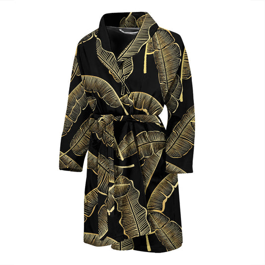 Banana Leaf Pattern Print Design BL07 Men Bathrobe