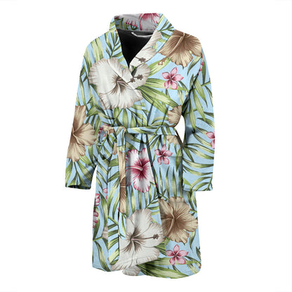 Tropical Flower Pattern Print Design TF05 Men Bathrobe