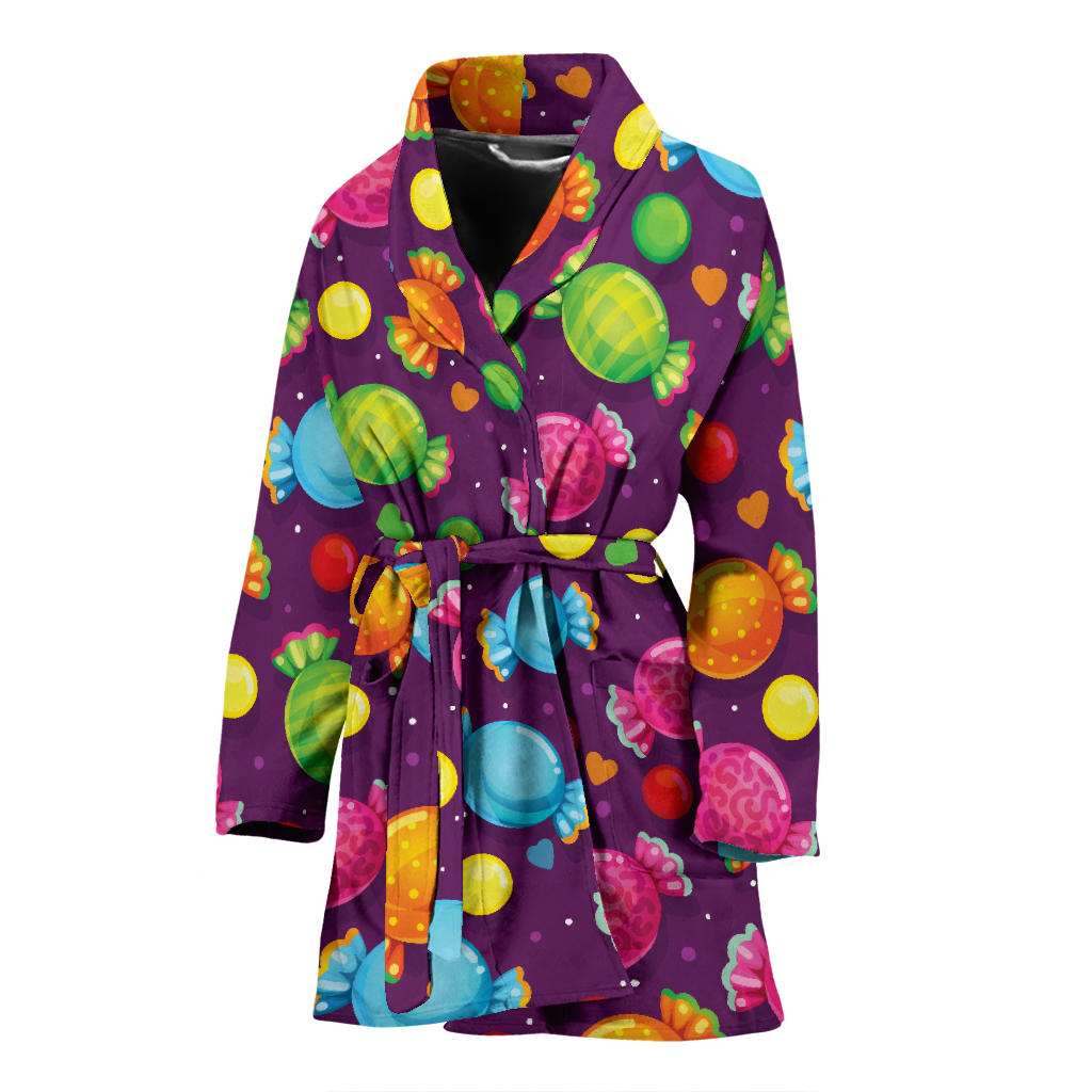 Candy Pattern Print Design CA05 Women Bathrobe