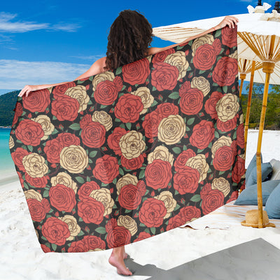 Camellia Pattern Print Design CM01 Sarong Pareo Wrap