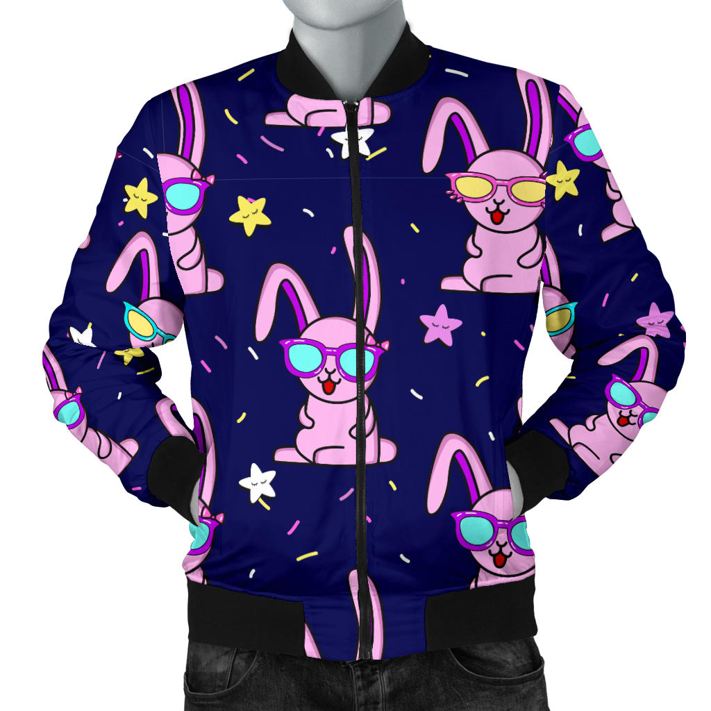 Rabbit Baby Pattern Print Design RB015 Men Bomber Jacket