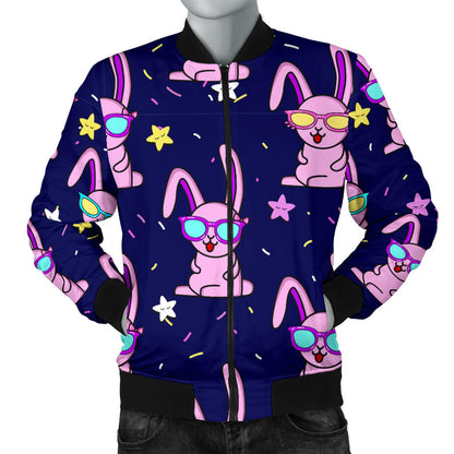 Rabbit Baby Pattern Print Design RB015 Men Bomber Jacket