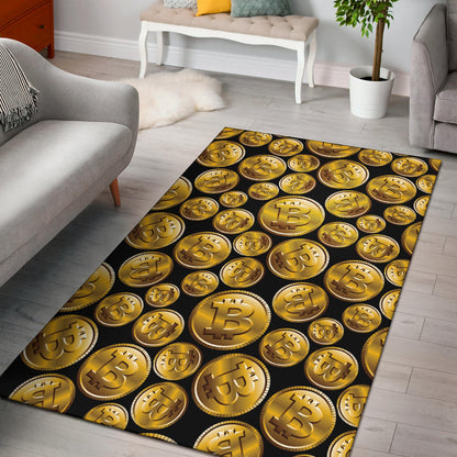 Bitcoin Pattern Print Design DO05 Area Rugs