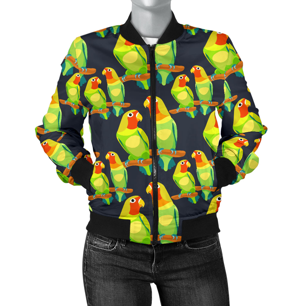 Lovebird Pattern Print Design 01 Women's Bomber Jacket