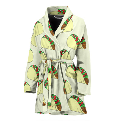 Taco Pattern Print Design TC05 Women Bathrobe