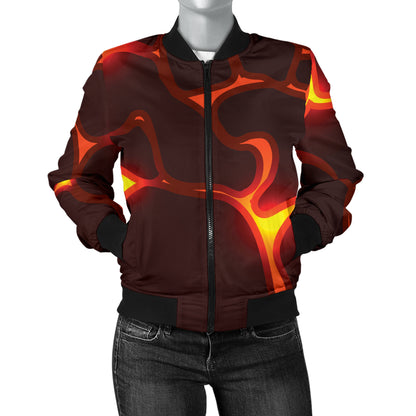 Lava Pattern Print Design 02 Women's Bomber Jacket