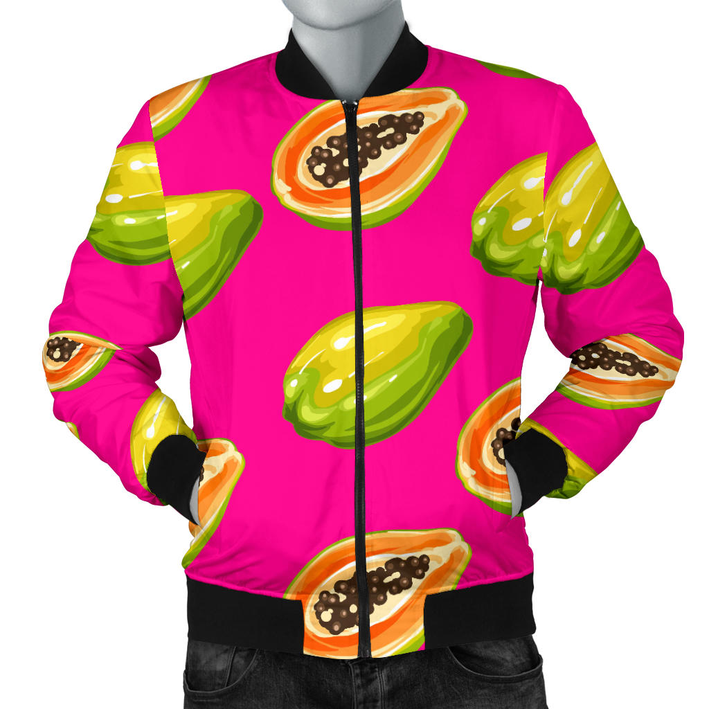 Papaya Pattern Print Design PP02 Men Bomber Jacket