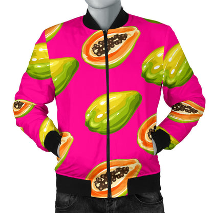 Papaya Pattern Print Design PP02 Men Bomber Jacket