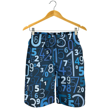 Number Pattern Print Design A02 Mens Shorts