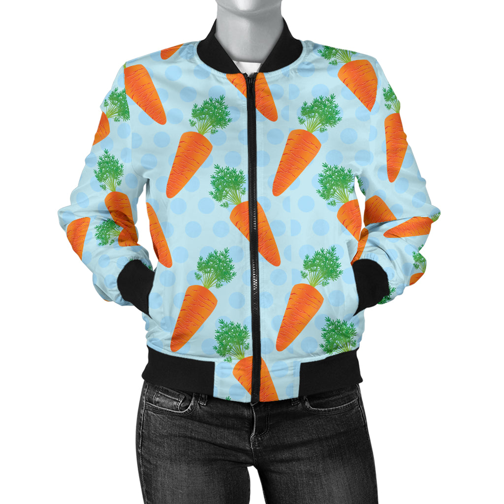 Carrot Pattern Print Design 01 Women's Bomber Jacket