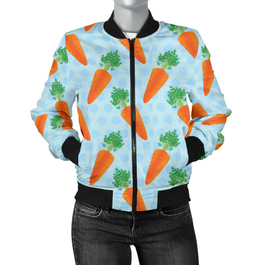 Carrot Pattern Print Design 01 Women's Bomber Jacket