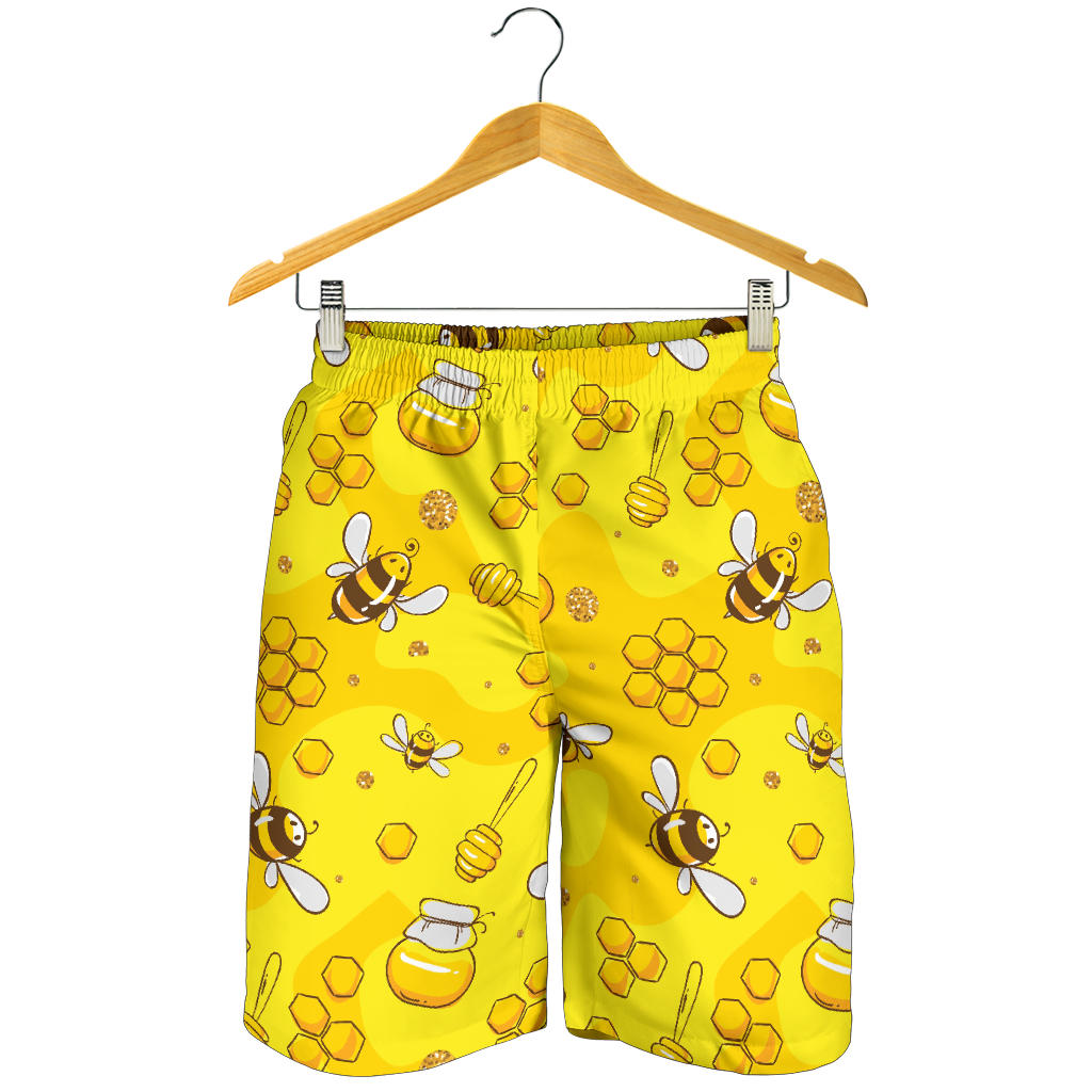 Bee Pattern Print Design BEE01 Mens Shorts