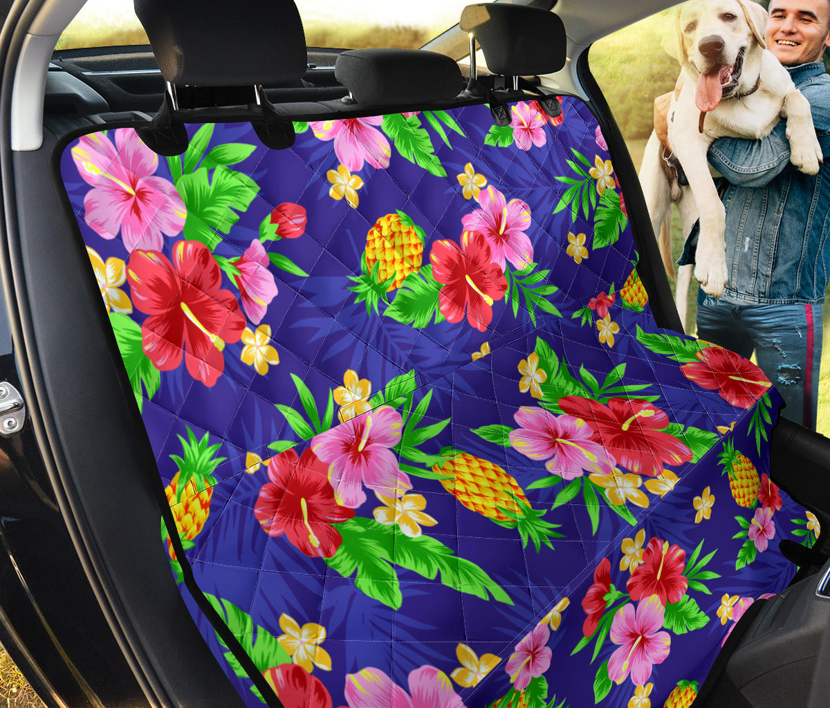 Hawaiian Themed Pattern Print Design H05 Rear Dog  Seat Cover