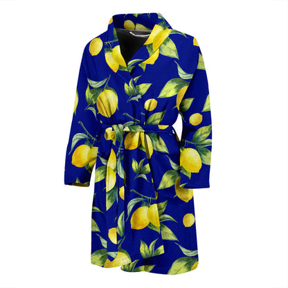 Lemon Pattern Print Design LM06 Men Bathrobe