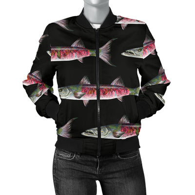 Barracuda Pattern Print Design 02 Women's Bomber Jacket