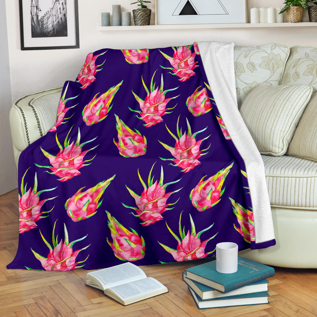 Dragonfruit Pattern Print Design DF02 Fleece Blanket