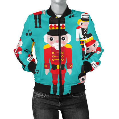 Nutcracker Pattern Print Design A03 Women's Bomber Jacket